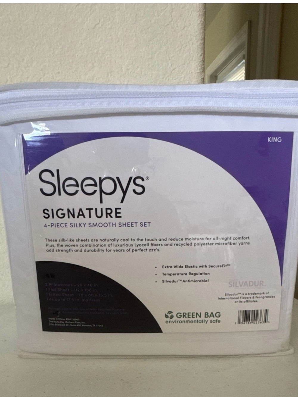 New Signature Silky Smooth Sheet Set - White and Purple Packaging
